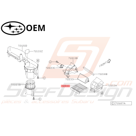 Filtre à habitacle Origine Subaru FORESTER 2019-202048079
