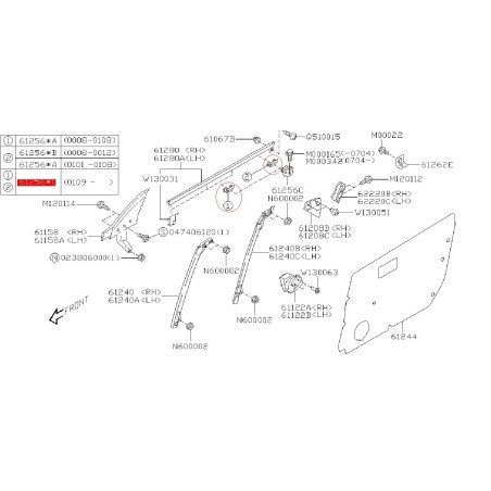 Tampon stabilisateur de vitre subaru WRX/STI 01-07