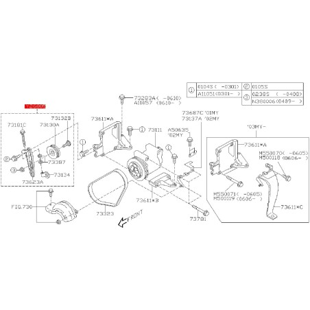 Kit galet de climatisation SUBARU WRX/STI 04-07