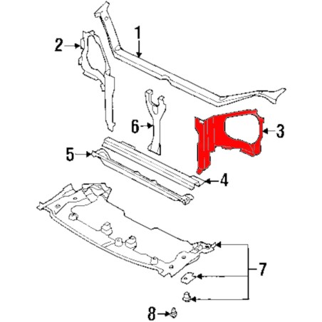 Tôle de phare droit origine SUBARU WRX/STI 2003-2005