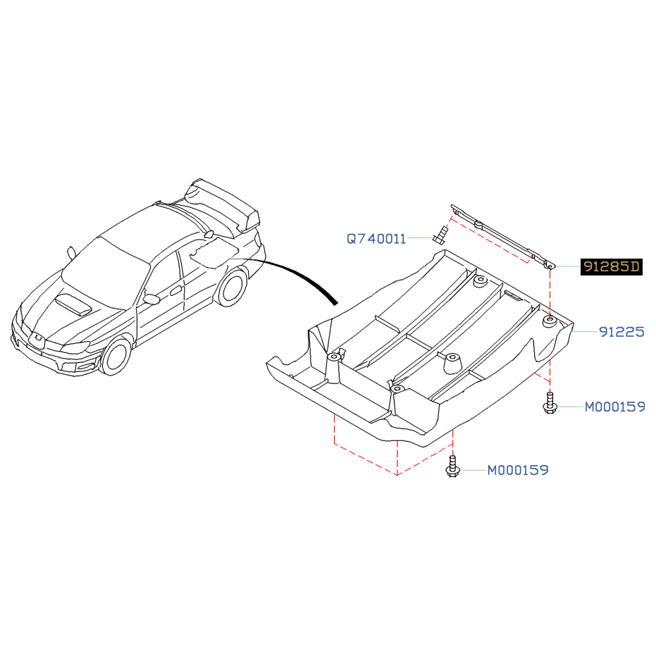 Support diffuseur arrière WRX/STI 2006-2007