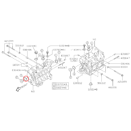 Joint aluminium de bas moteur SUBARU GT 93-00 WRX/STI 01-16