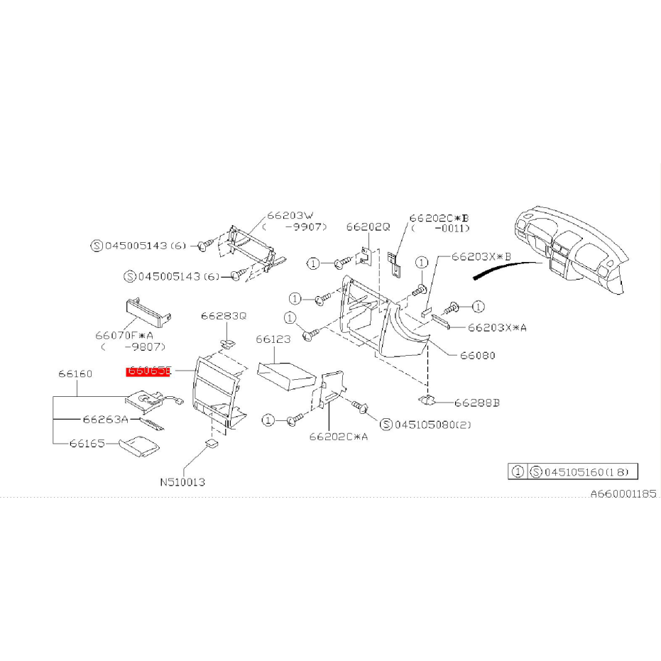Console centrale subaru impreza GT 1999