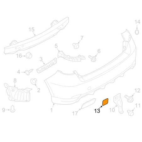 Cache crochet de remorquage arrière WRX/STI 08-10