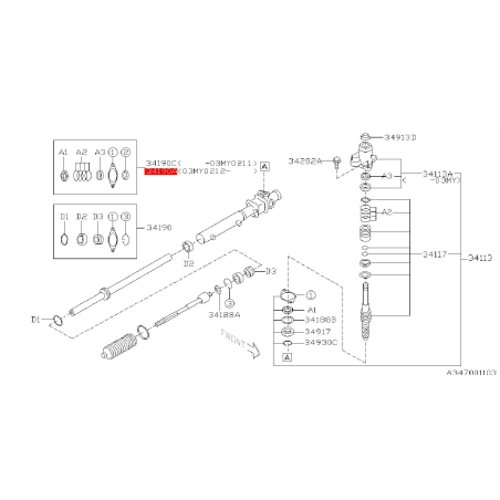 Kit de réparation boitier crémaillère de direction WRX/STI 03-05