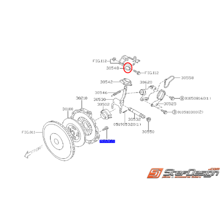 Support ressort de fourchette d'embrayage SUBARU STI 01-14