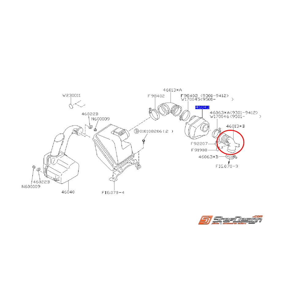 Durite débitmètre origine subaru GT 93-96