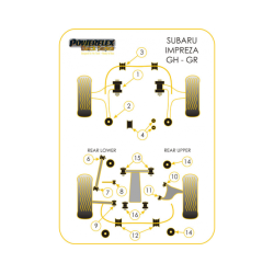 Ensemble silent bloc châssis powerflex WRX/STI 08-14