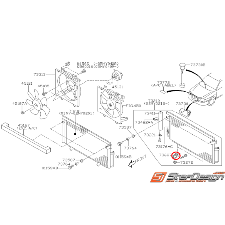 Support condensateur climatisation STI/WRX 06-07