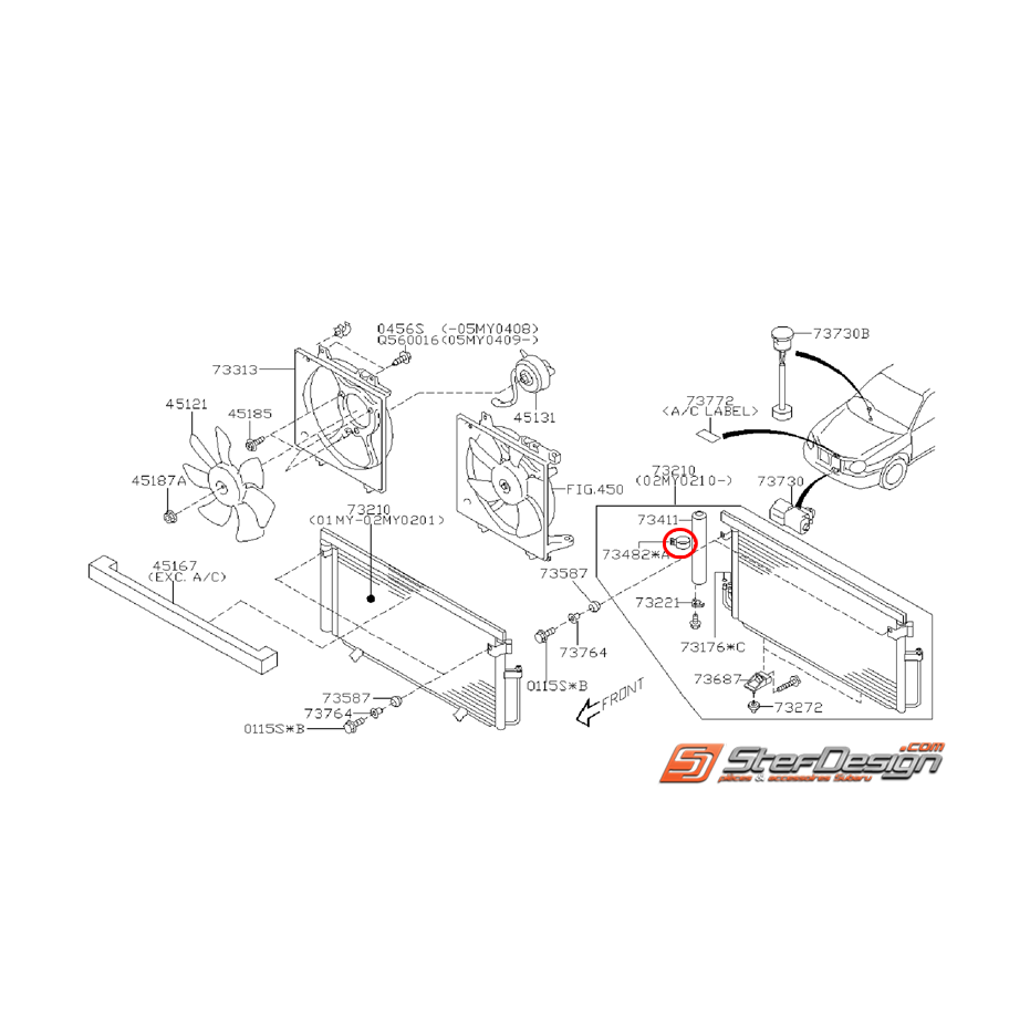Attache déshydrateur climatisation WRX/STI 06-07