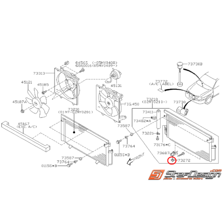 Silent bloc condensateur de climatisation WRX /STI 01-07