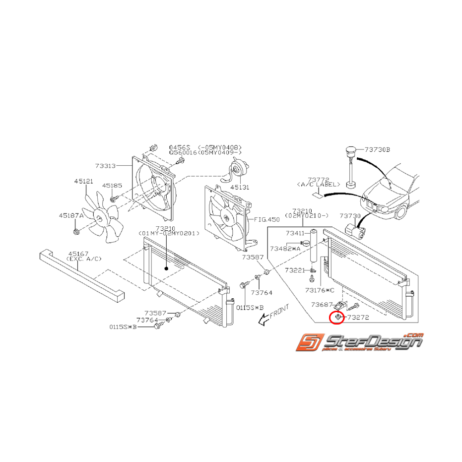 Silent bloc condensateur de climatisation WRX /STI 06-07