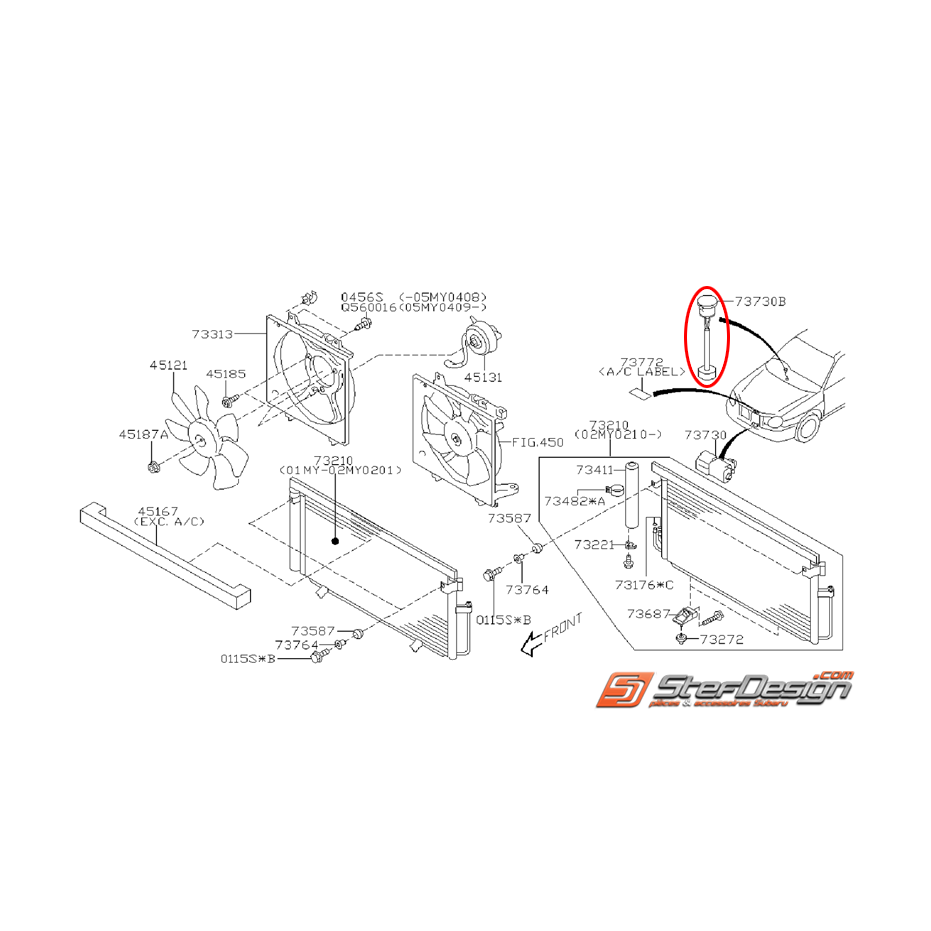 Sonde de température intérieur WRX/STI 01-07