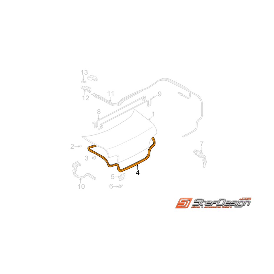 Joint malle de coffre IMPREZA GT 97-00