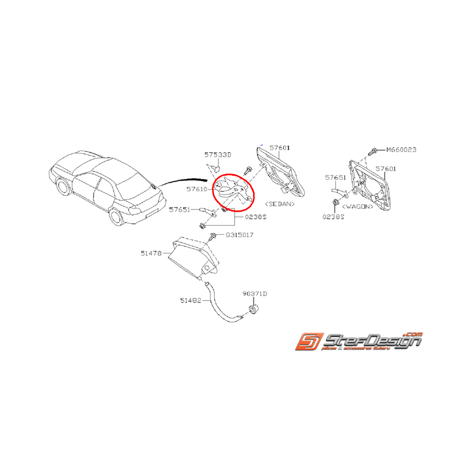 Charnière trappe a essence IMPREZA GT 93-00