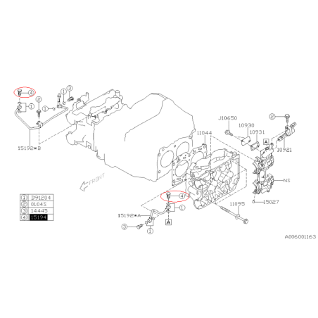 Vis banjo d'arriver d'huile subaru STI 01-07 et avcs 