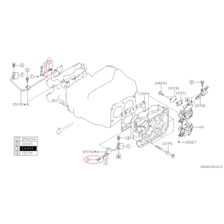 Vis banjo d'arriver d'huile subaru STI 01-07 AVCS