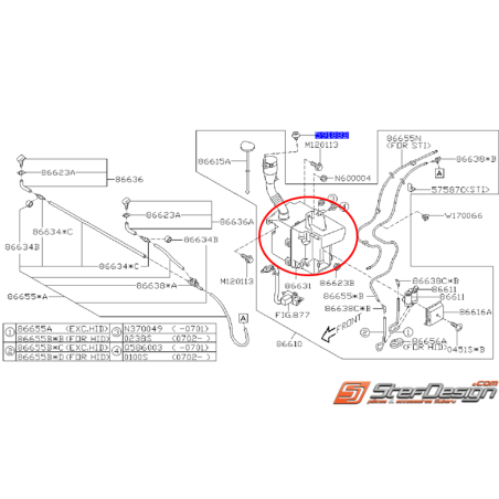 Bocal lave-glace WRX 06-07