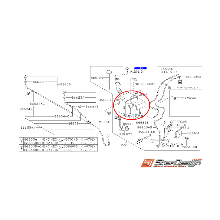 Bocal lave-glace STI 06-07