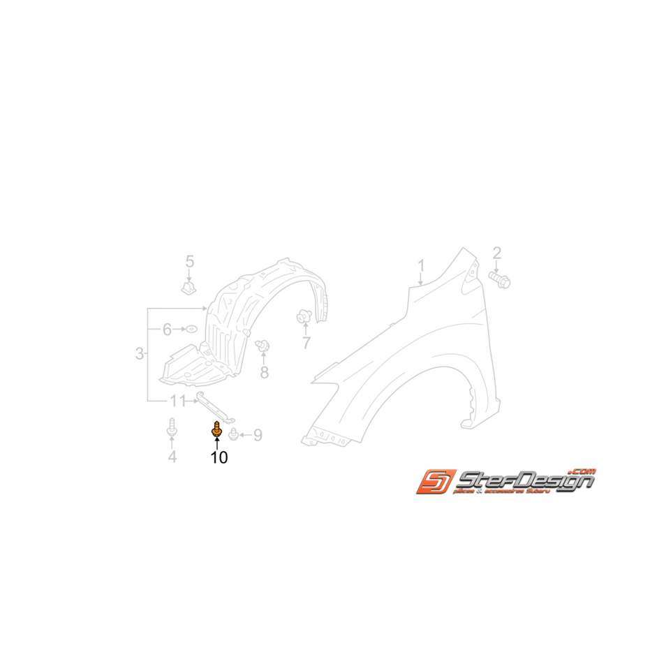Agrafe passage de roue SUBARU BRZ 13-15 Agrafe passage de roue SUBARU BRZ 13-15