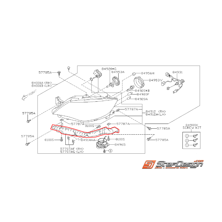 Support coin de pare-choc STI/WRX 08-10
