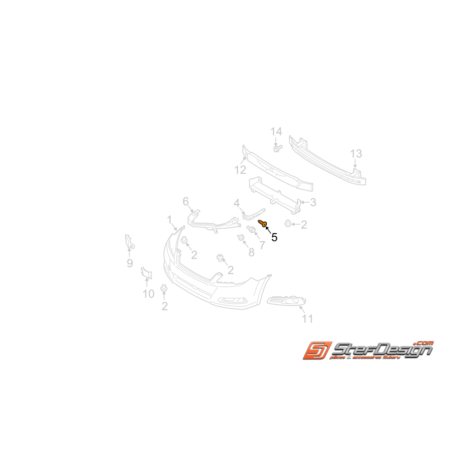 Vis pare-choc avant SUBARU STI/WRX 01-05