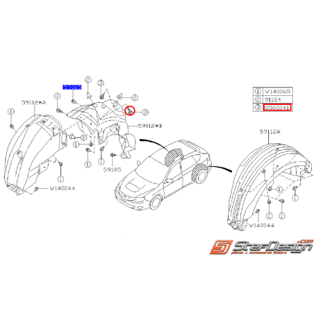 Vis pare boue arrière et de lame avant STI V6