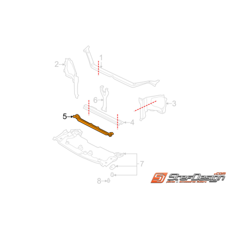 Traverse de radiateur inférieur WRX/STI 01-07