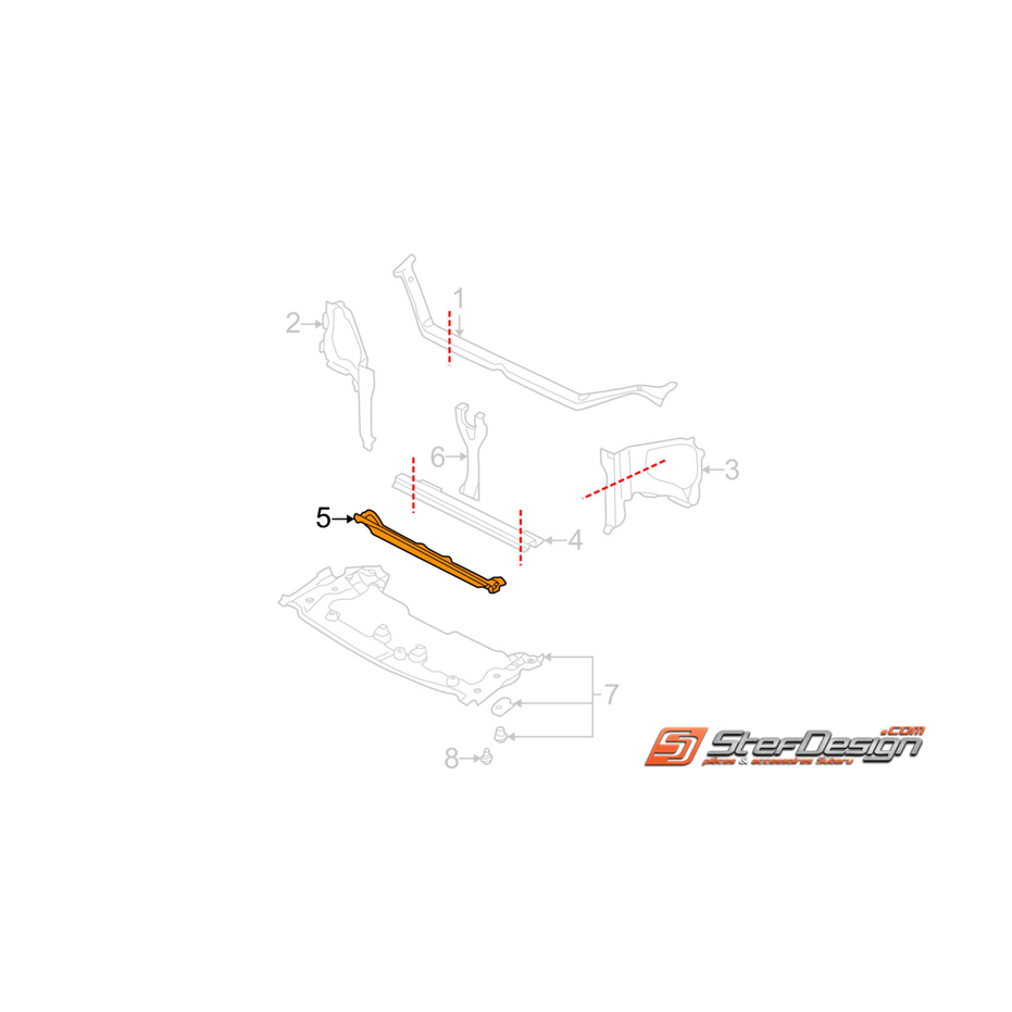 Traverse de radiateur inférieur WRX/STI 01-07