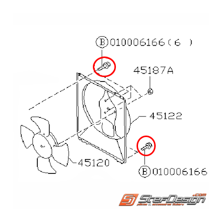 Boulon fixation de ventilateur moteur GT 93-00