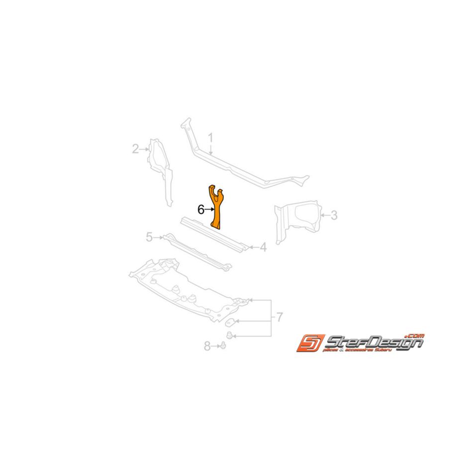 Tôle verticale radiateur WRX/STI 01-07