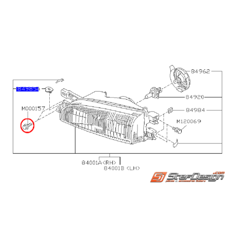 Vis phare avant IMPREZA GT 99-00