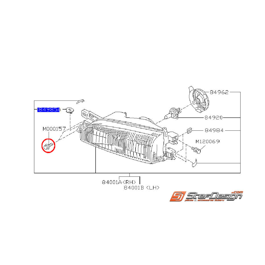 Vis phare avant IMPREZA GT 99-00