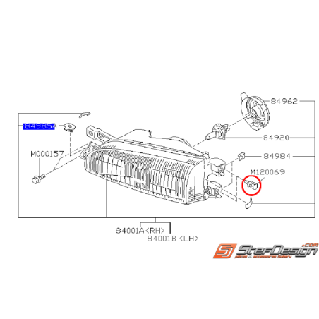 Vis phare avant IMPREZA GT 99-00