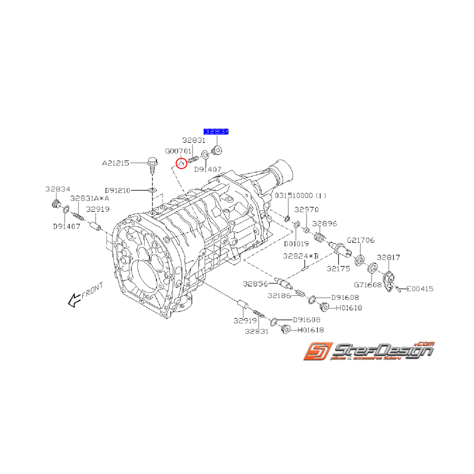 Bille de verrouillage axe boite de vitesses STI 01-04