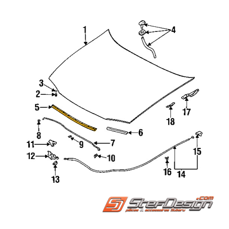 Joint de capot IMPREZA GT 97-00