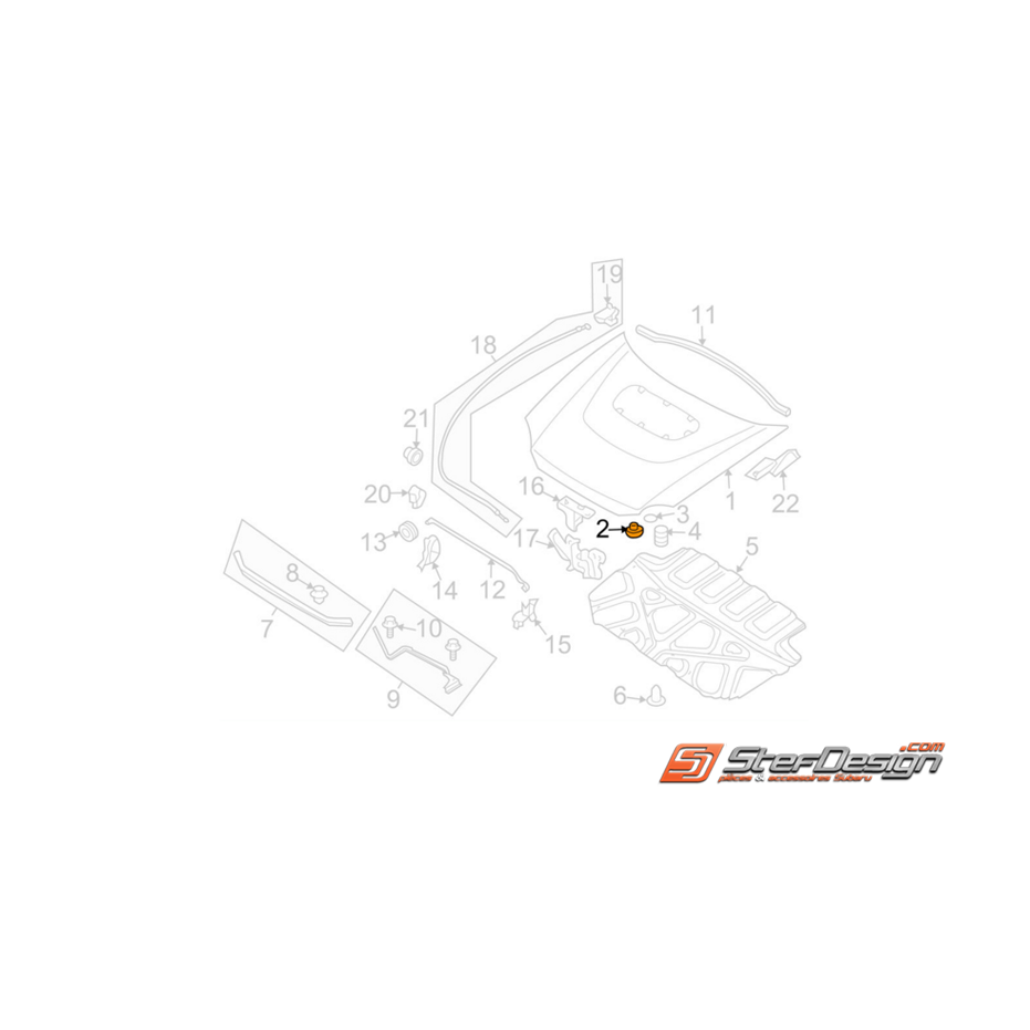 Butée de capot WRX/STI 06-07