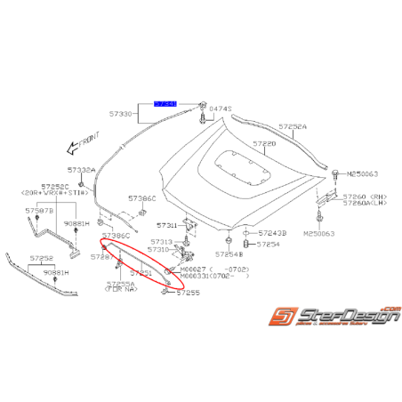 Béquille capot WRX/STI 06-07