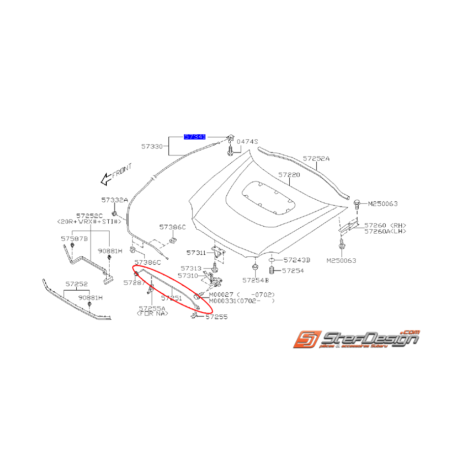 Béquille capot WRX/STI 06-07
