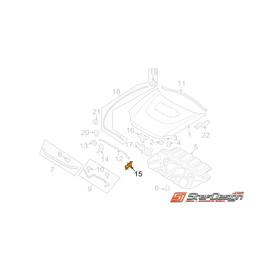 Agrafe de béquille capot WRX/STI 06-07