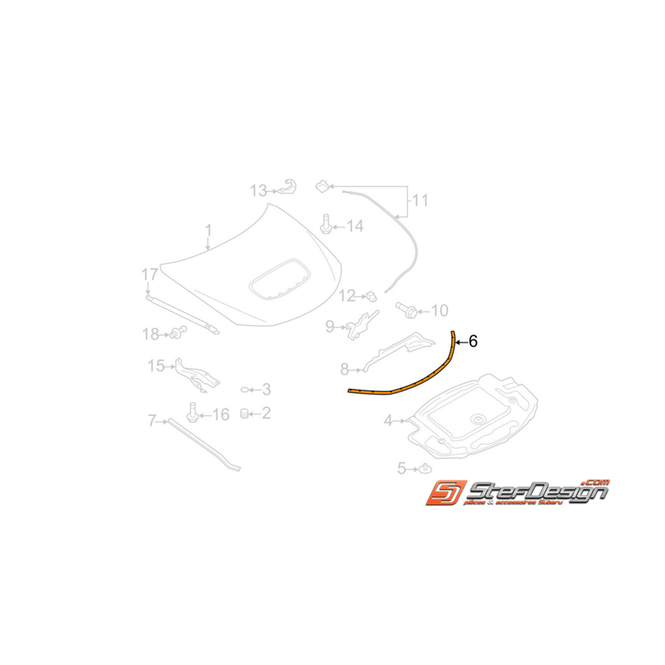 Joint de capot WRX/STI 08-11 Joint de capot WRX/STI 08-11