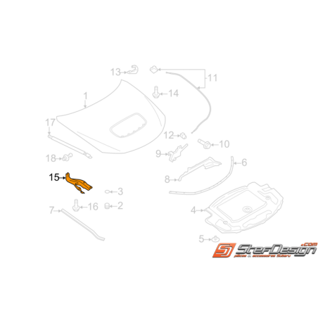 Charnière capot WRX/STI 08-11