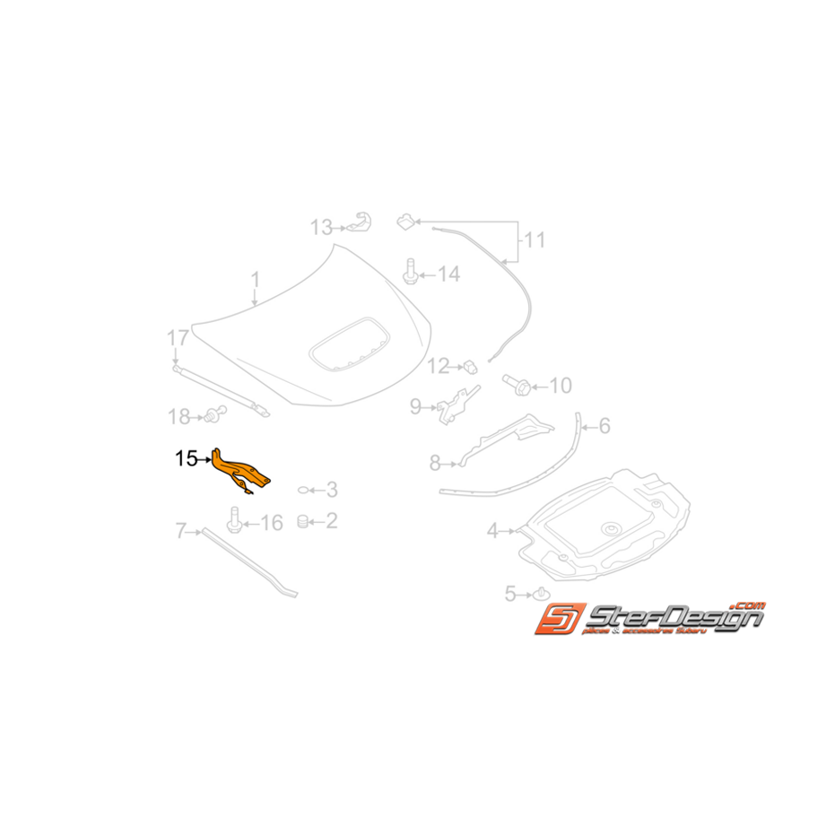 Charnière capot WRX/STI 08-11 Charnière capot WRX/STI 08-11