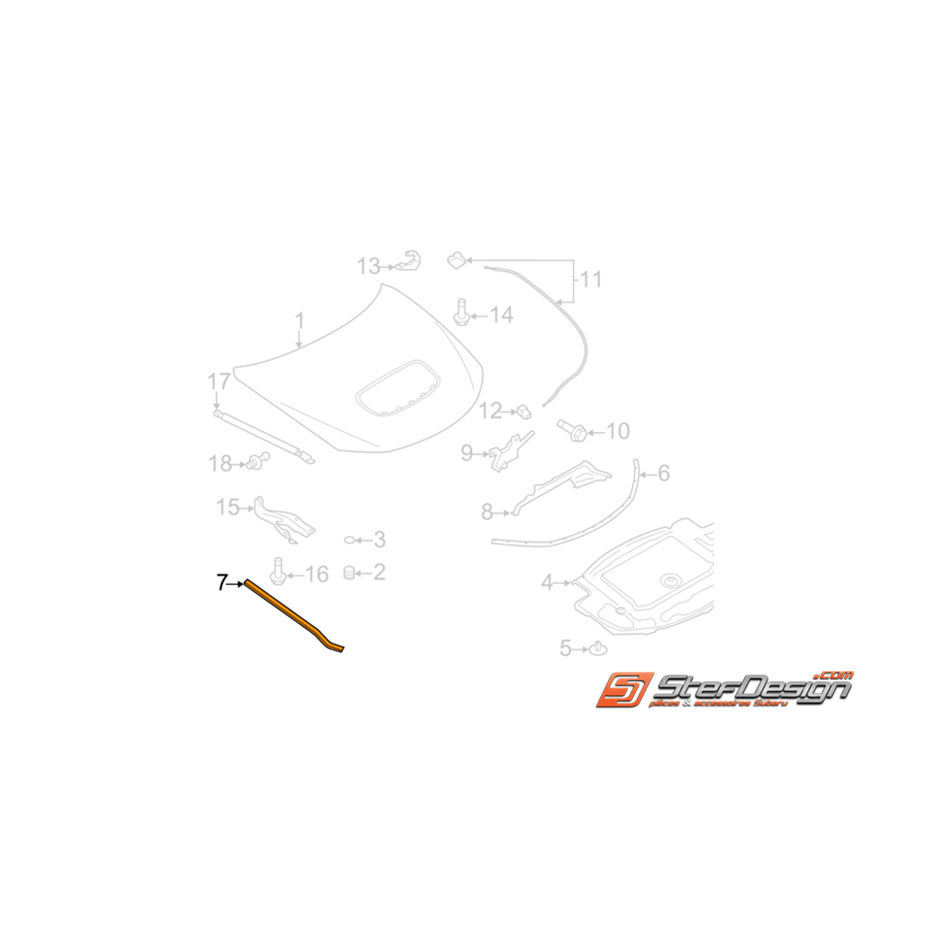 Protection d'aile côté capot WRX/STI 08-11 Protection d'aile côté capot WRX/STI 08-11