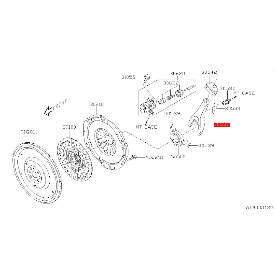 Fourchette d'embrayage boite 5 WRX 08-11 Fourchette d'embrayage boite 5 WRX 08-11