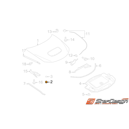 Butée caoutchouc capot WRX/STI 08-11