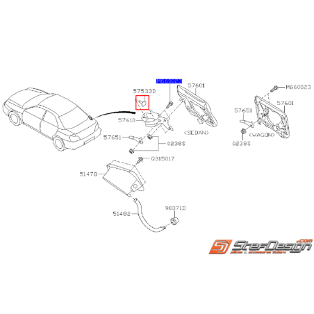 Butée trappe essence WRX/STI 01-07