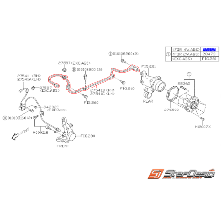 Capteur ABS arrière SUBARU WRX/STI 01-07