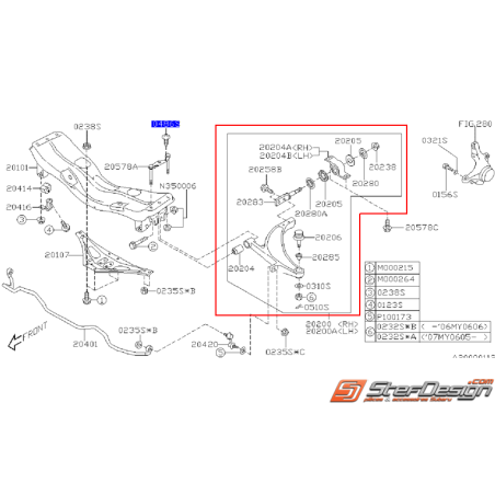 Triangle avant subaru STI 05-06