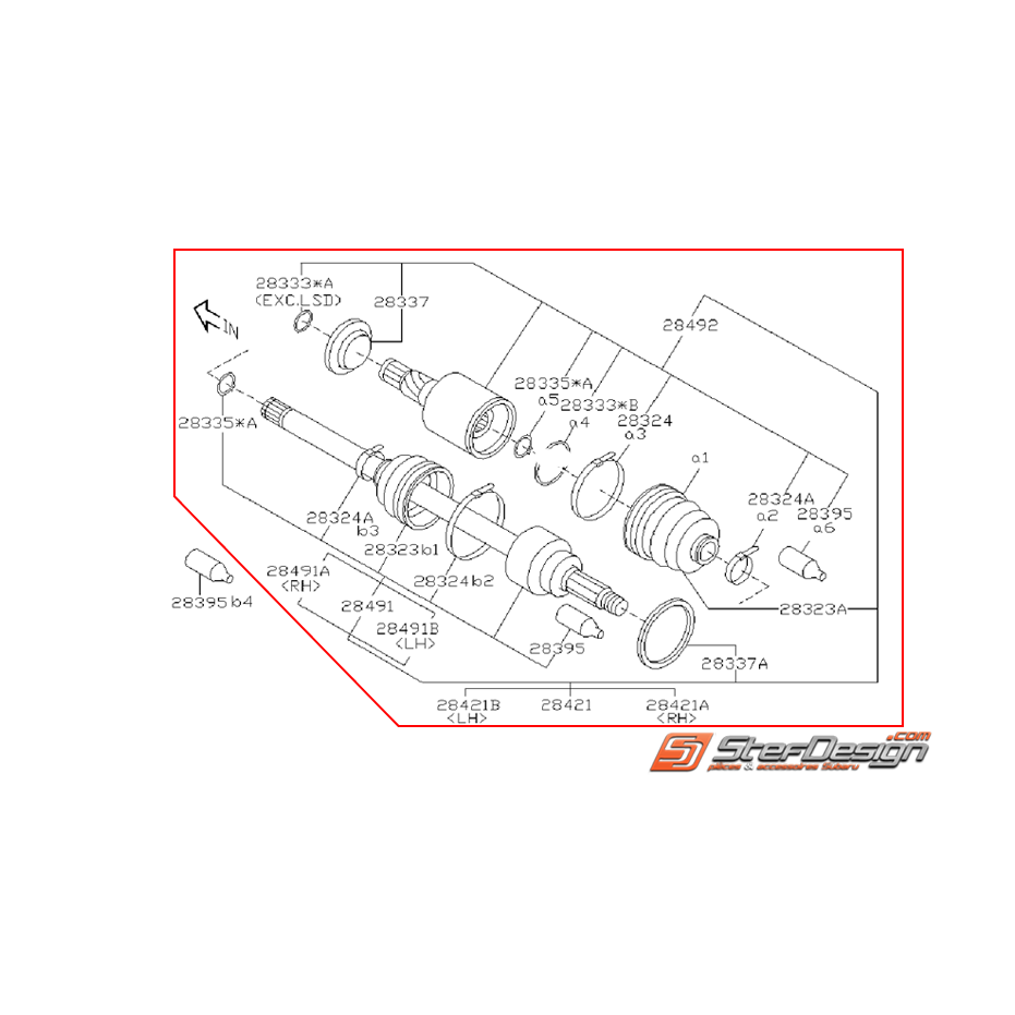 Cardan arrière subaru WRX 01-04